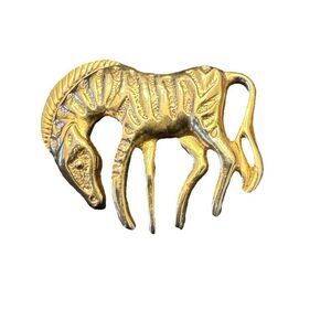 Zebra Goldtone Pin Brooch